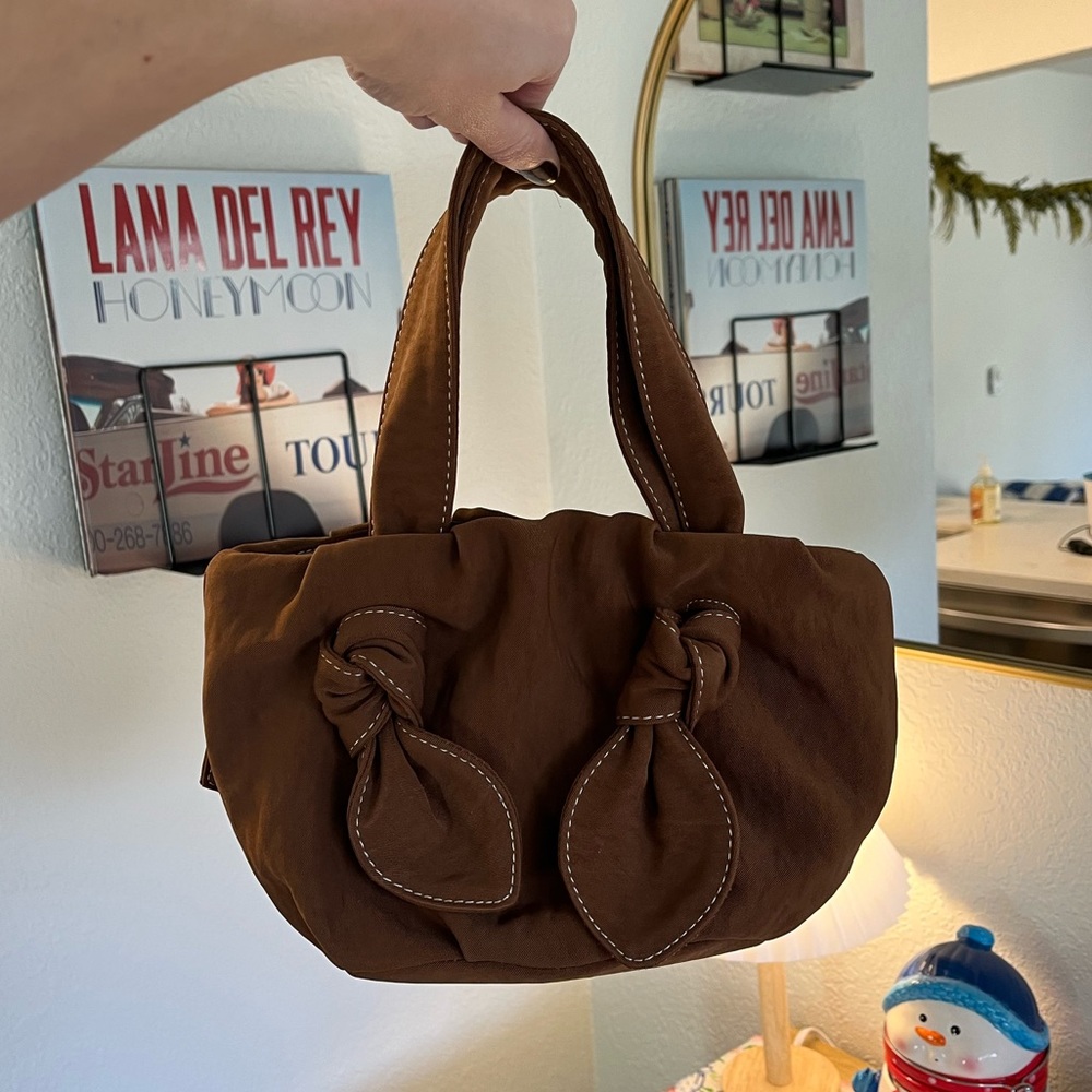 Staud brown nylon handbag